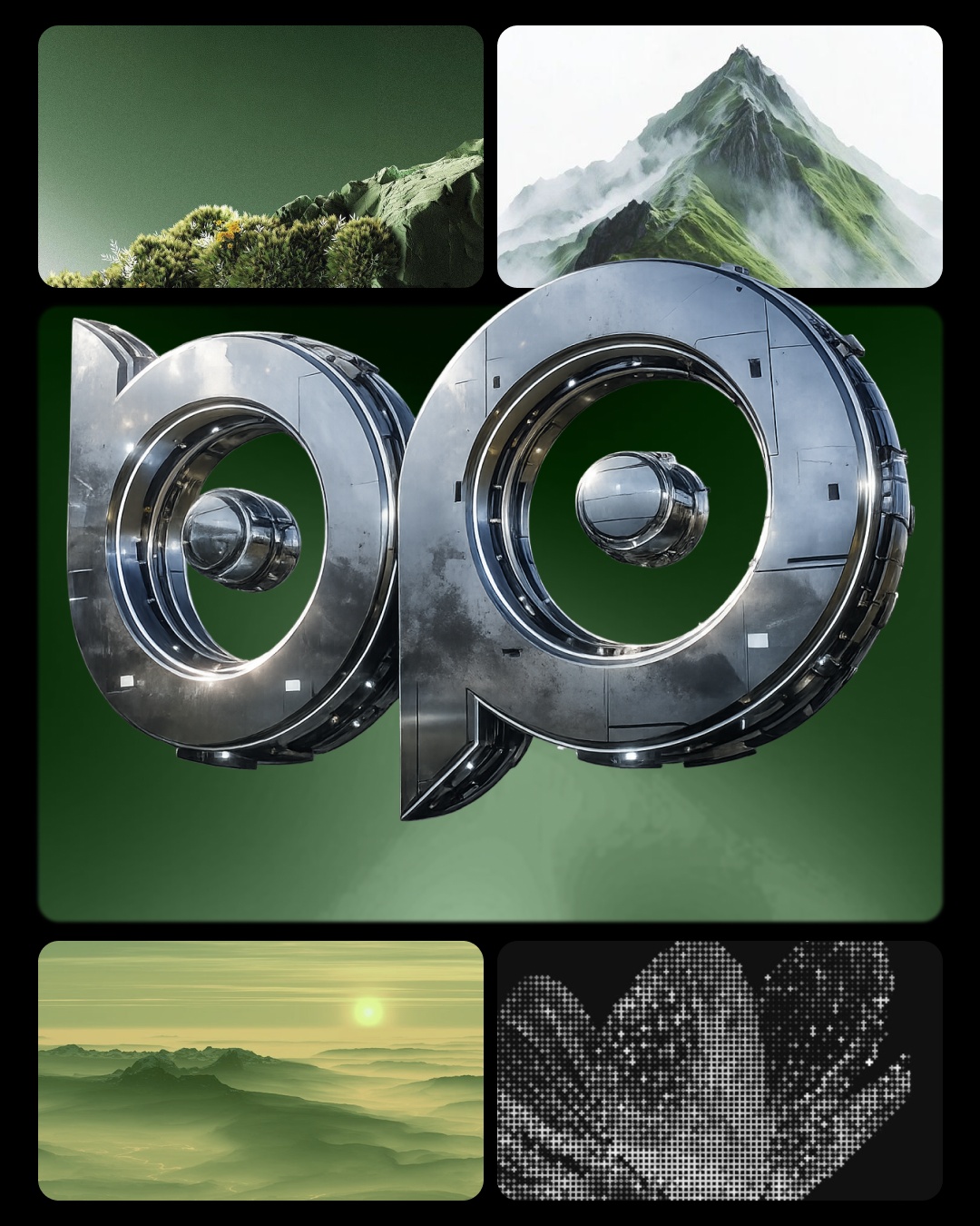 Sunrise key visual moodboard — mountain textures and reference imagery