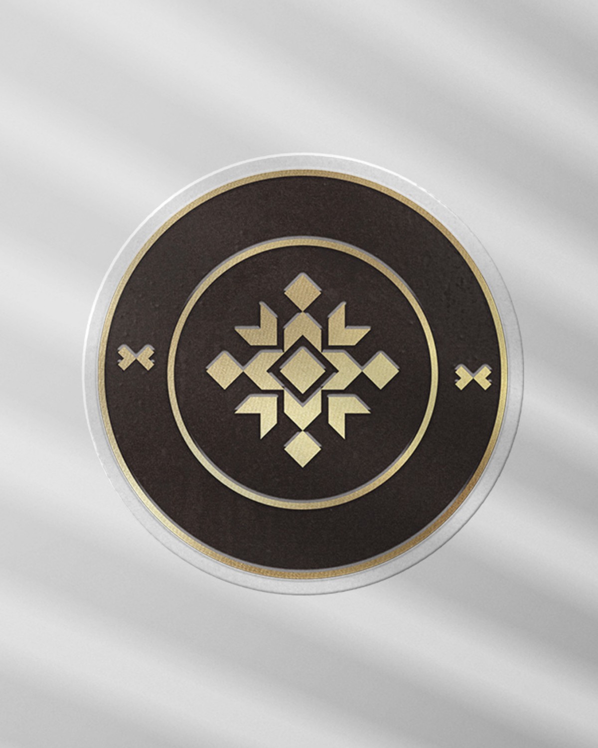 BMI brand seal, embossed gold detail