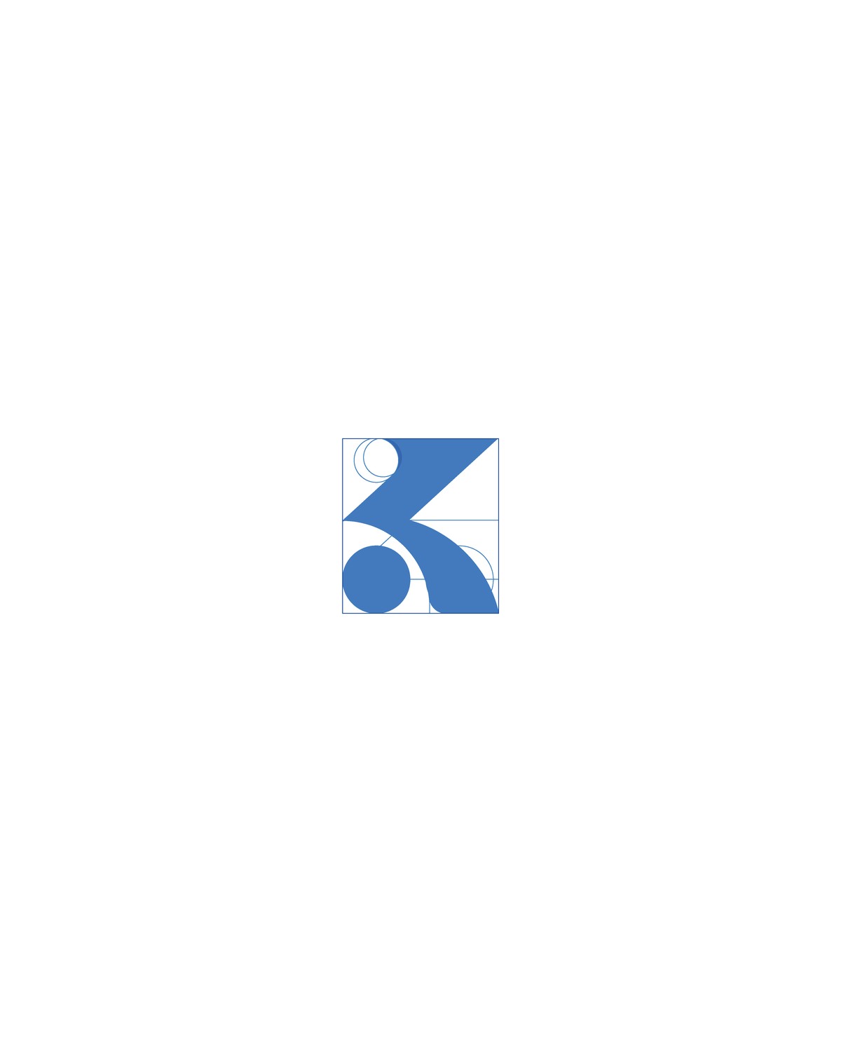 The K mark, final construction grid