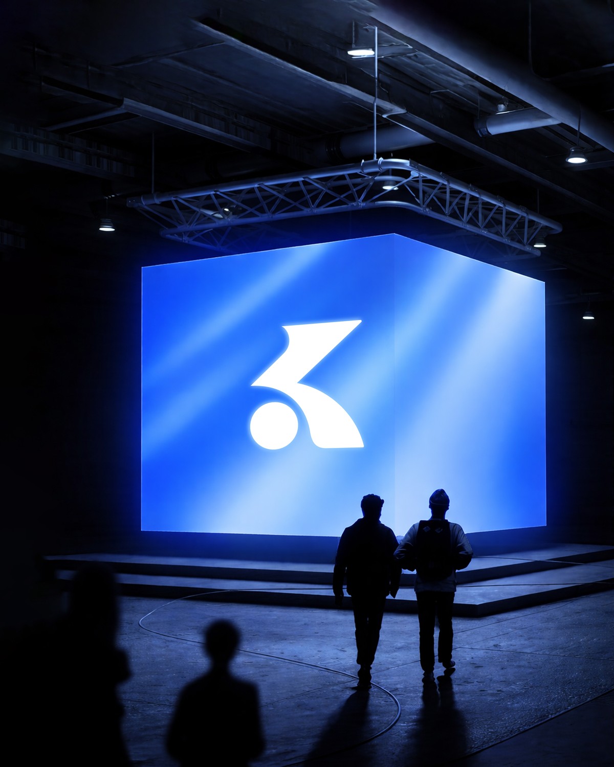KMEDIA illuminated cube installation