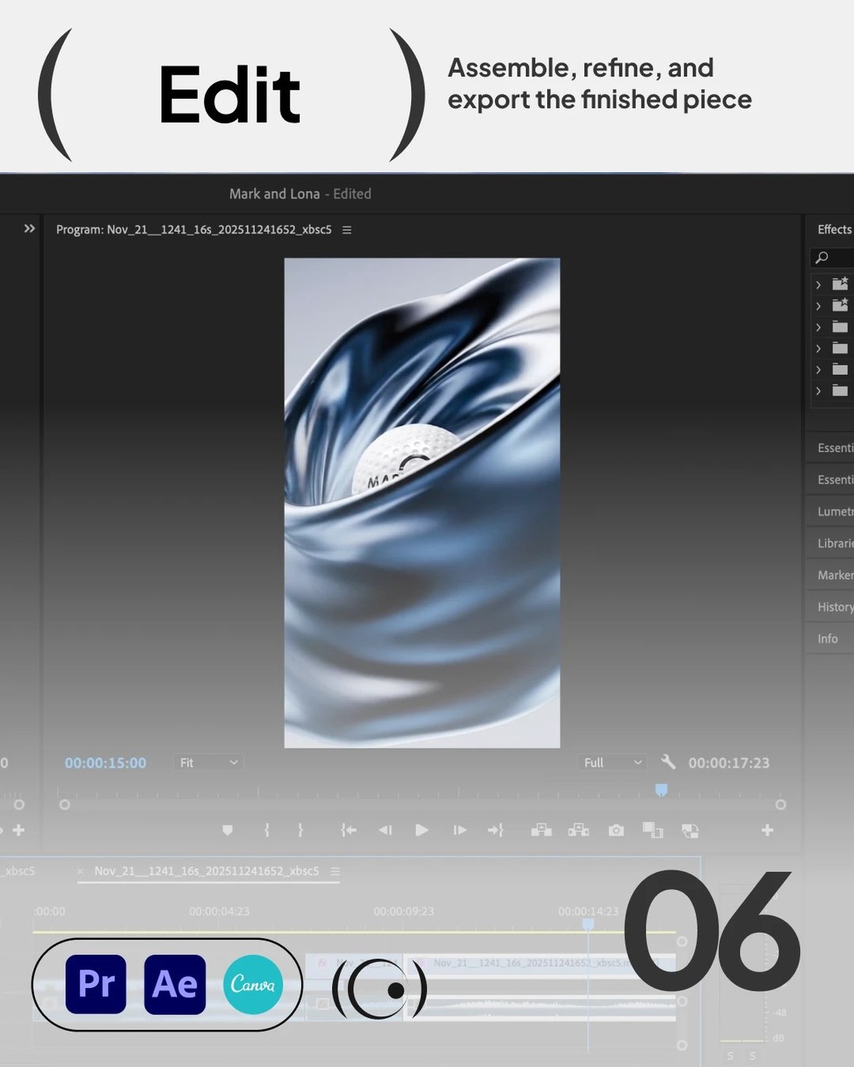 Final edit assembled in Premiere Pro